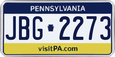 PA license plate JBG2273