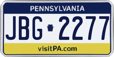 PA license plate JBG2277