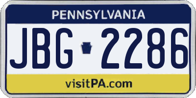 PA license plate JBG2286