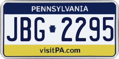 PA license plate JBG2295