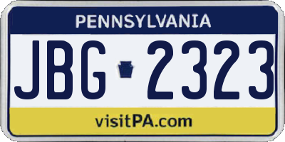 PA license plate JBG2323