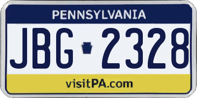 PA license plate JBG2328