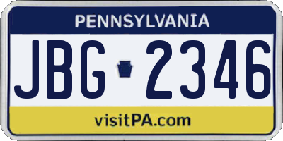 PA license plate JBG2346