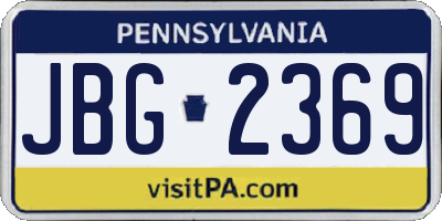 PA license plate JBG2369