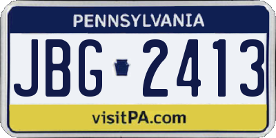 PA license plate JBG2413