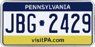 PA license plate JBG2429