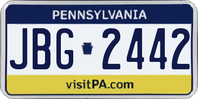 PA license plate JBG2442