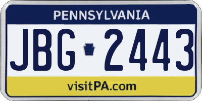 PA license plate JBG2443