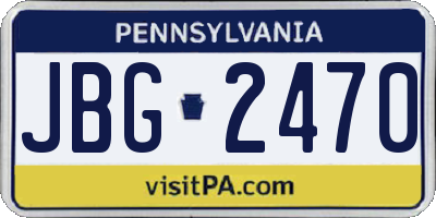 PA license plate JBG2470