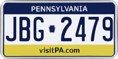 PA license plate JBG2479