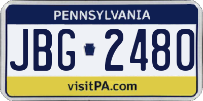 PA license plate JBG2480