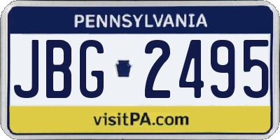 PA license plate JBG2495