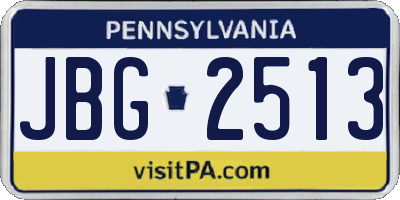 PA license plate JBG2513