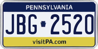 PA license plate JBG2520