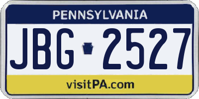 PA license plate JBG2527