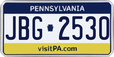 PA license plate JBG2530