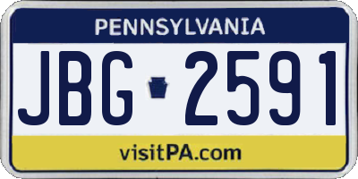 PA license plate JBG2591