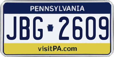 PA license plate JBG2609