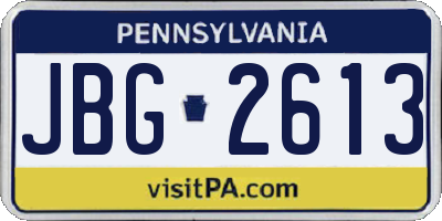 PA license plate JBG2613