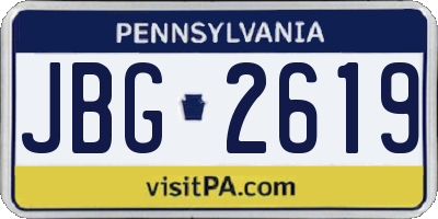 PA license plate JBG2619