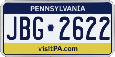PA license plate JBG2622