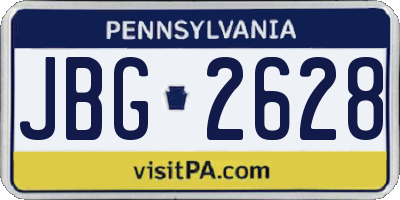 PA license plate JBG2628