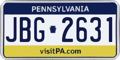 PA license plate JBG2631