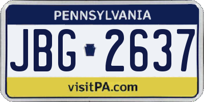 PA license plate JBG2637
