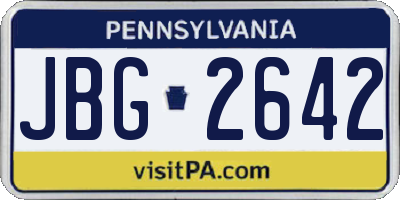 PA license plate JBG2642