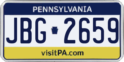 PA license plate JBG2659