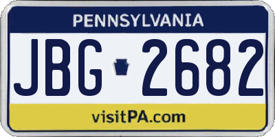 PA license plate JBG2682