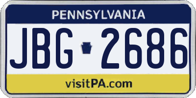 PA license plate JBG2686