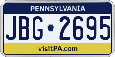 PA license plate JBG2695