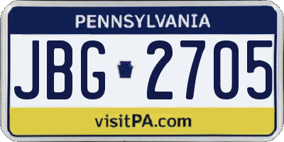 PA license plate JBG2705