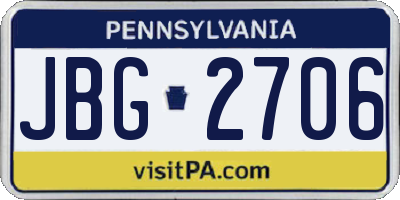 PA license plate JBG2706