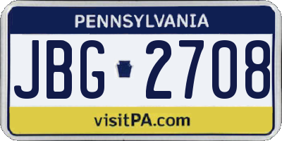 PA license plate JBG2708