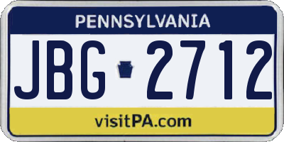 PA license plate JBG2712