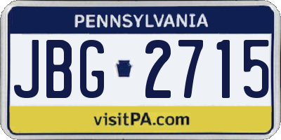 PA license plate JBG2715