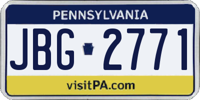 PA license plate JBG2771