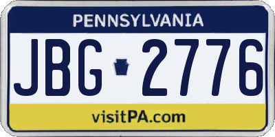 PA license plate JBG2776