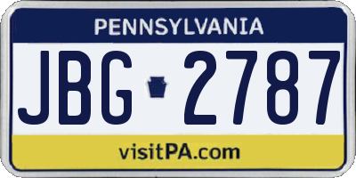 PA license plate JBG2787