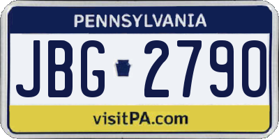 PA license plate JBG2790