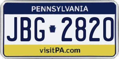 PA license plate JBG2820