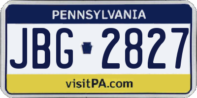 PA license plate JBG2827