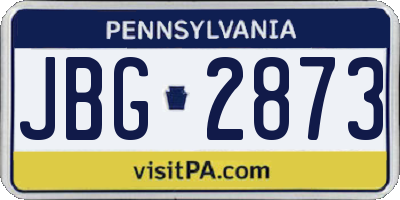 PA license plate JBG2873