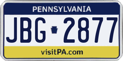 PA license plate JBG2877