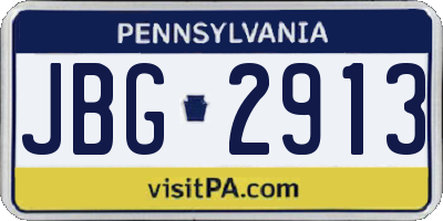 PA license plate JBG2913