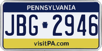 PA license plate JBG2946