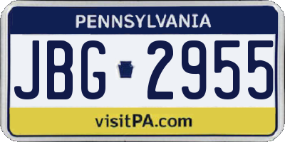 PA license plate JBG2955