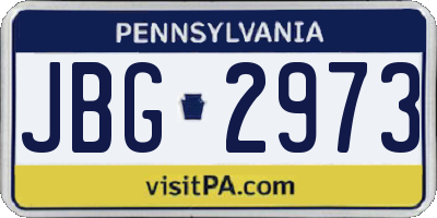 PA license plate JBG2973